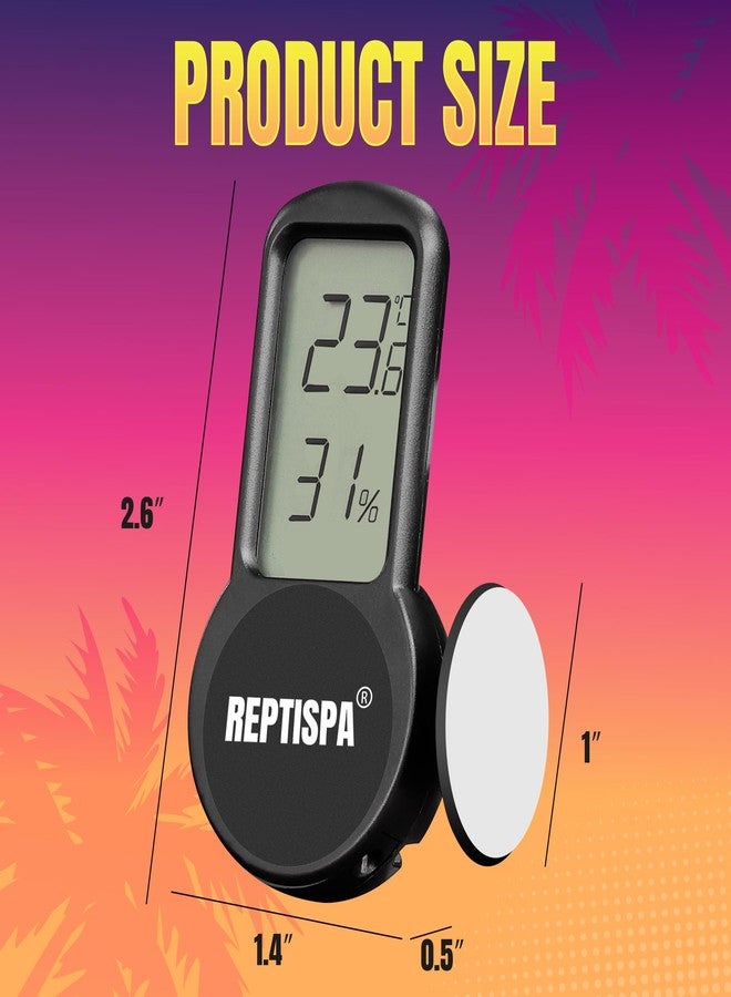 REPTISPA Reptile Thermometer Hygrometer, Pack of 2 Digital Thermometer Humidity Meter for Reptile Terrarium, Temperature Gauge Humidity Gauge with Digital LCD Display for Bearded Dragon Tank - Image 5